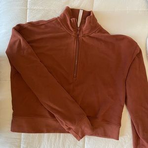 Burnt red fabletics cropped quarter zip